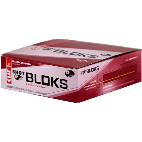 Clif Bar Shot BLOKS Black Cherry with Caffeine 18 ct