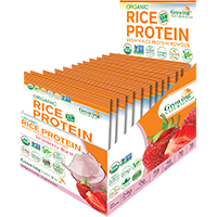 Growing Naturals Organic Brown Rice Protein Isolate Strawberry 12ct Single svg pkts