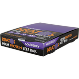 Kratos Foods High Protein Beef Bars Acai Berry 12 ct