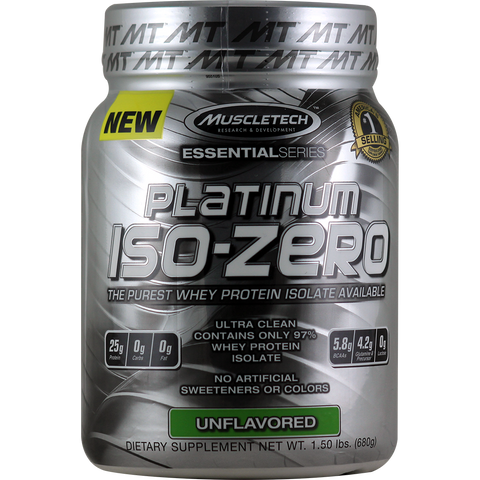 MuscleTech Essential Series Platinum 100% Iso Zero Unflavored 25 svg*