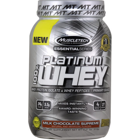 MuscleTech Essential Series 100% Platinum Whey Protein Milk Chocolate Supreme 2 lbs