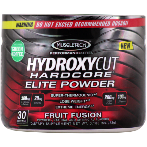 MuscleTech Hydroxycut Hardcore Elite Thermogenic Powder Fruit Fusion 83 g 30 svg