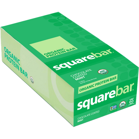 Squarebar Organic Protein Bar Chocolate Coated Almond Spice 12 ct